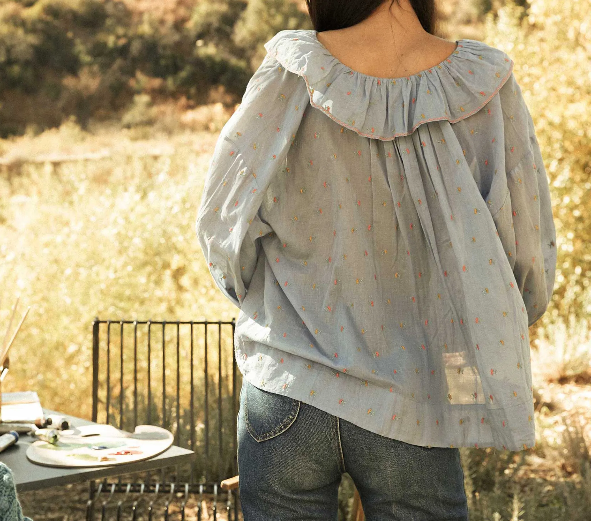 HMD -- ETHEL TOP -- CIEL CARNATION EMBROIDERY sold by Doen product image thumbnail 5