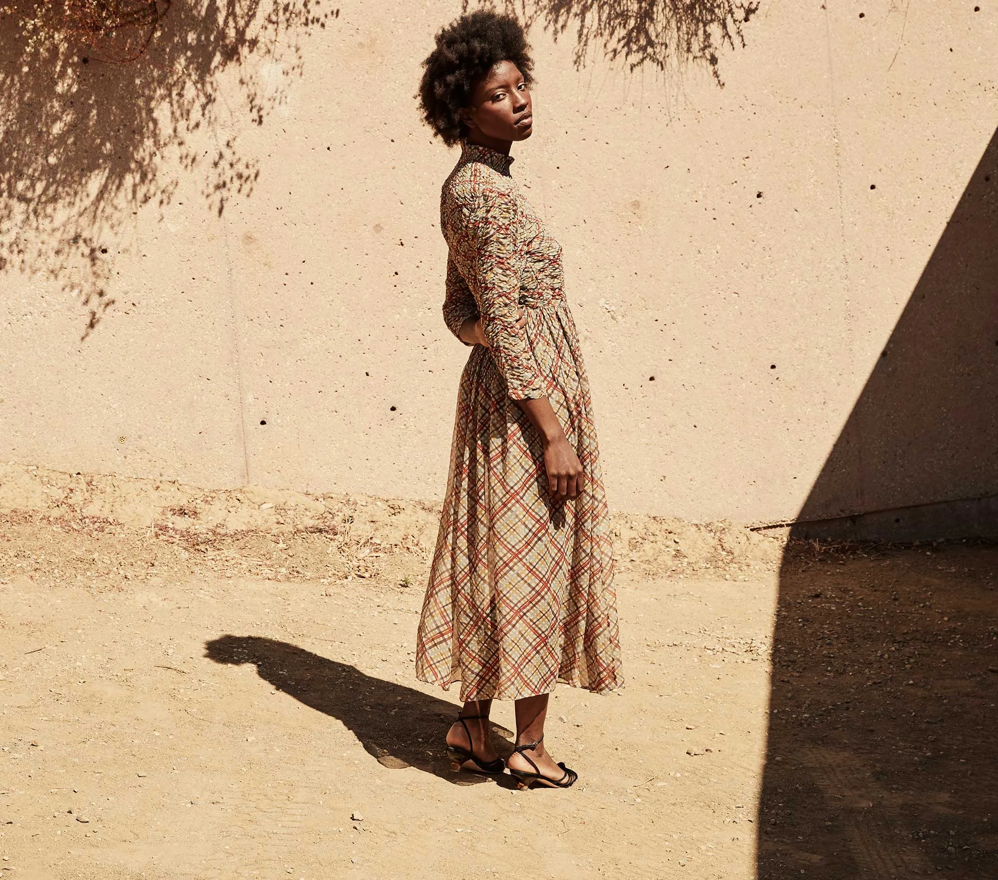 HMD -- ALLEGRA DRESS -- TOMATO EMMELINE PLAID sold by Doen product image thumbnail 4