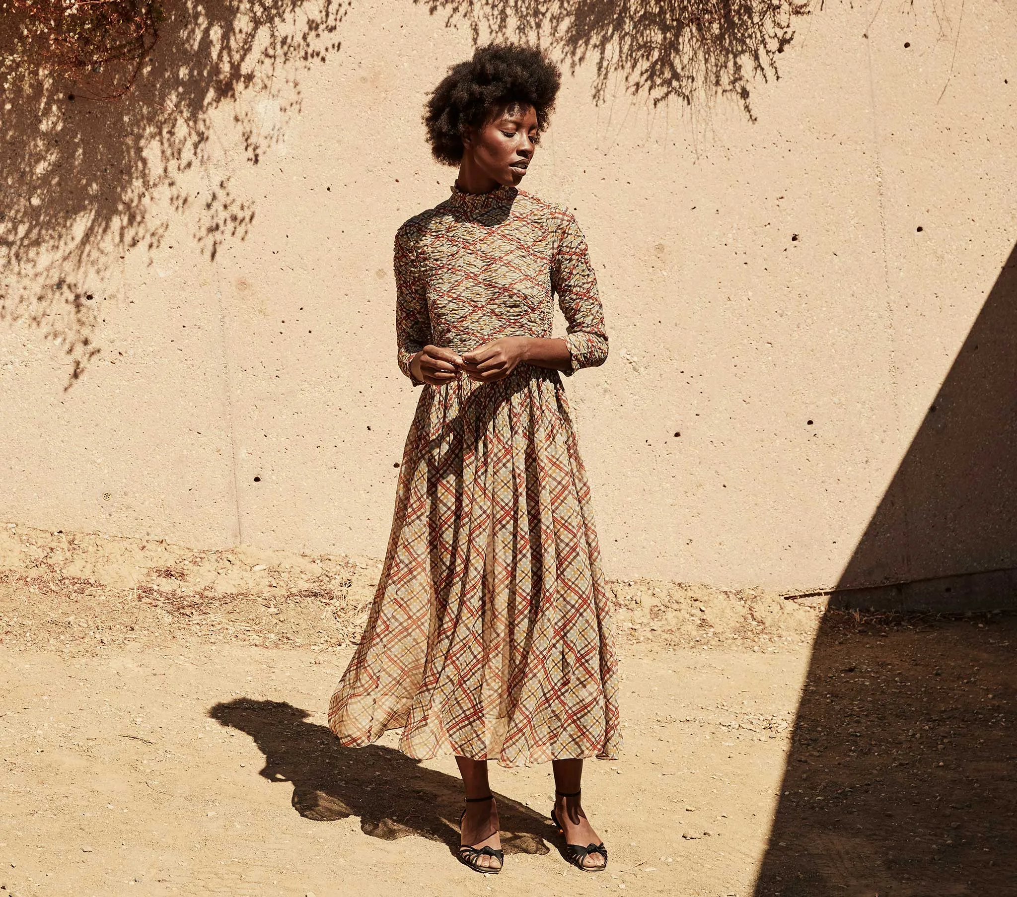 HMD -- ALLEGRA DRESS -- TOMATO EMMELINE PLAID sold by Doen