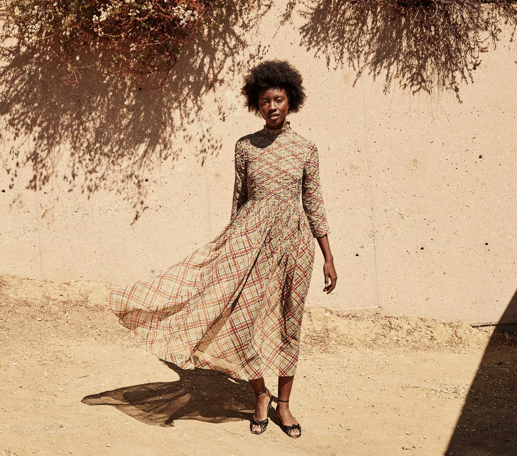 HMD -- ALLEGRA DRESS -- TOMATO EMMELINE PLAID sold by Doen product image thumbnail 3