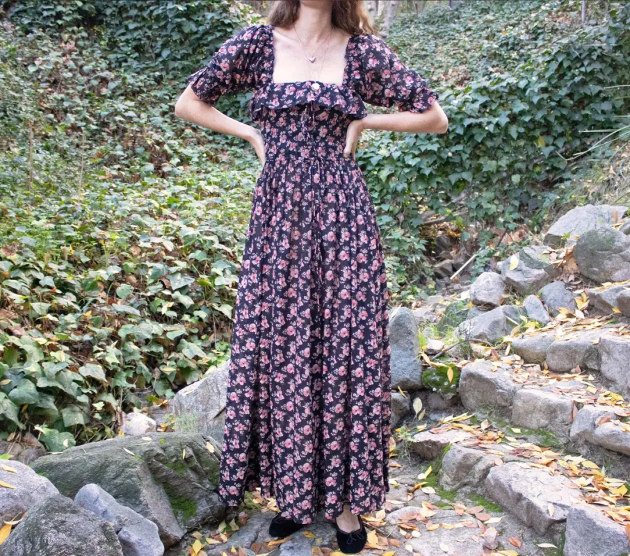 HMD -- SOL DRESS -- BLACK POPPY PRINT sold by Doen