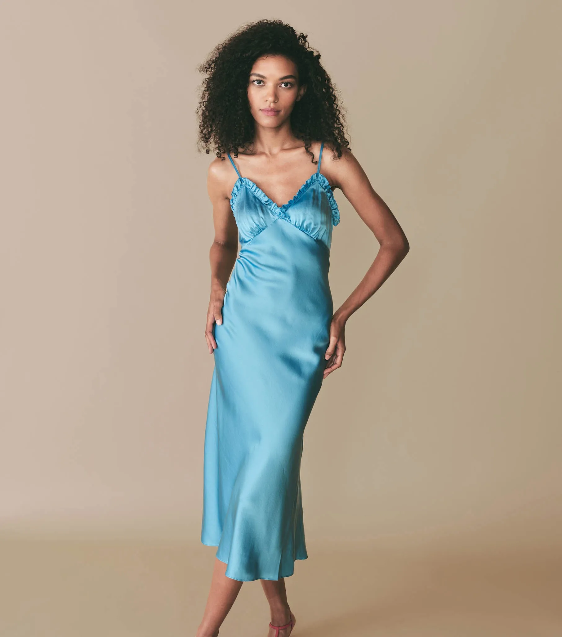SANDIA DRESS -- BLUE TOPAZ sold by Doen