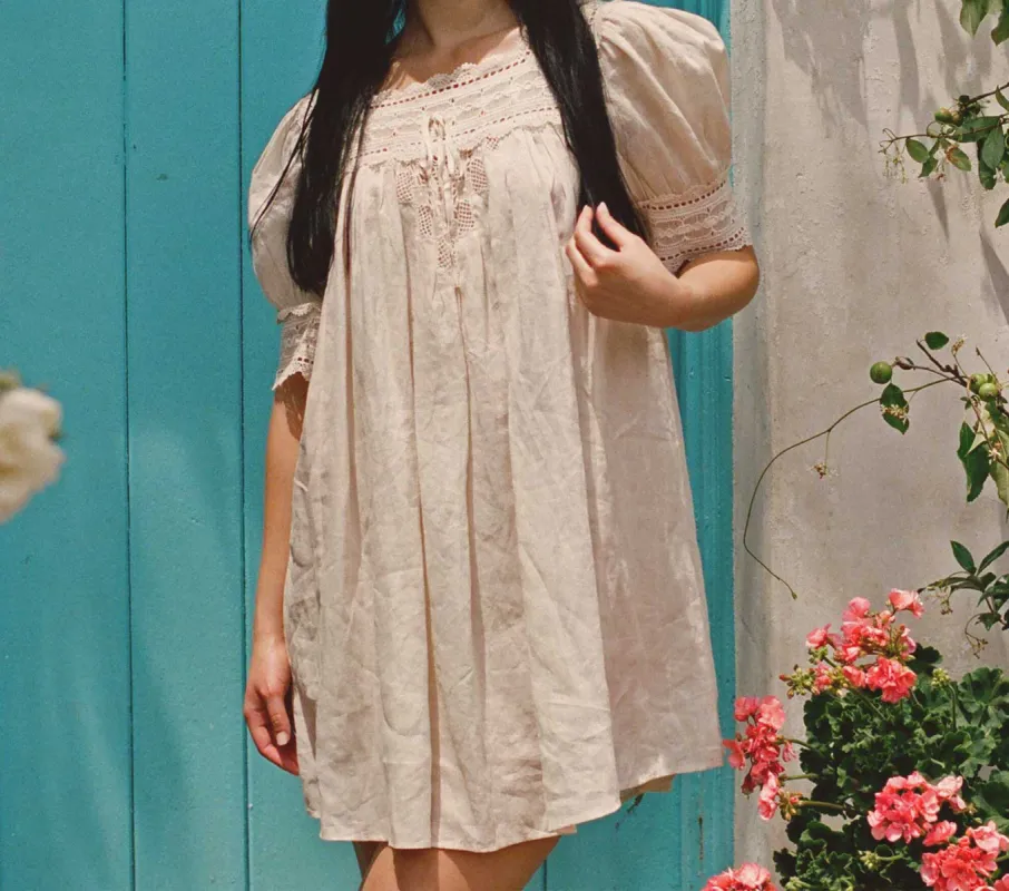 HMD -- NAVAN DRESS -- NUTMILK sold by Doen