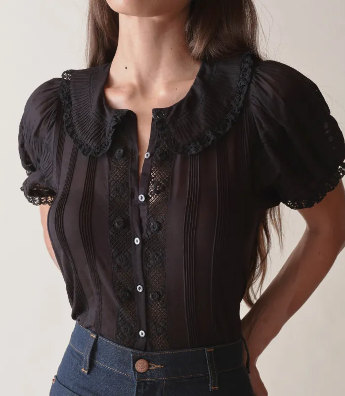 BERNADINE TOP -- BLACK sold by Doen