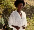 HMD -- THE JANE BLOUSE -- COQUILLE MEDALLION sold by Doen