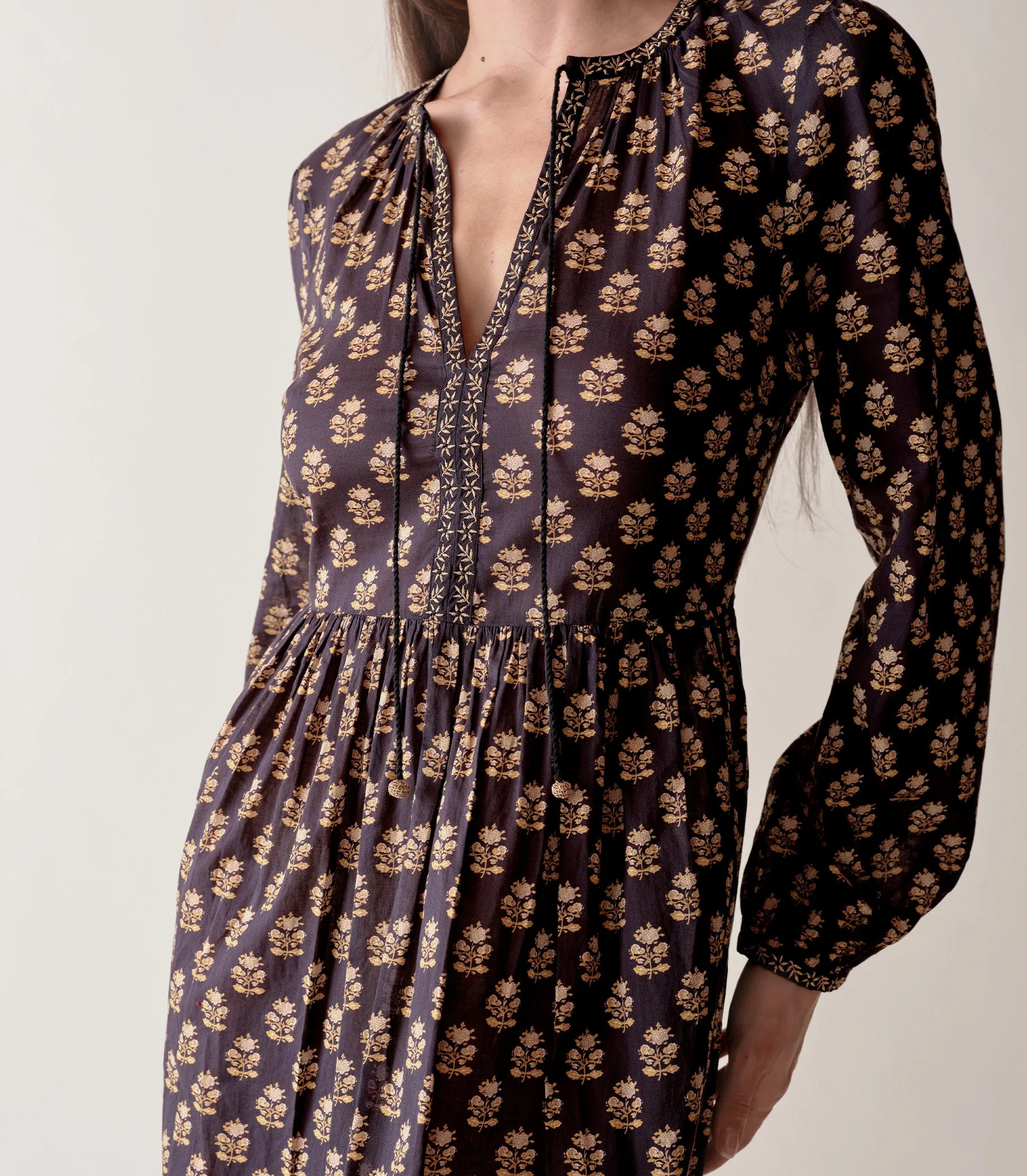 RHIANNON DRESS -- NOIR MEADOWSWEET FLORAL sold by Doen product image thumbnail 4
