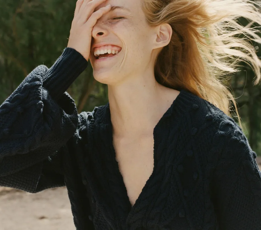 HMD -- CORNFLOWER SWEATER -- INDIGO made by Doen