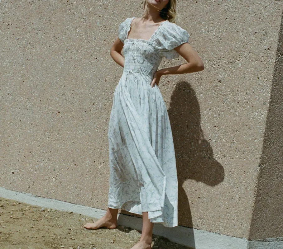 HMD -- STANZA DRESS -- BLANC BLUEBELL BALLAD sold by Doen