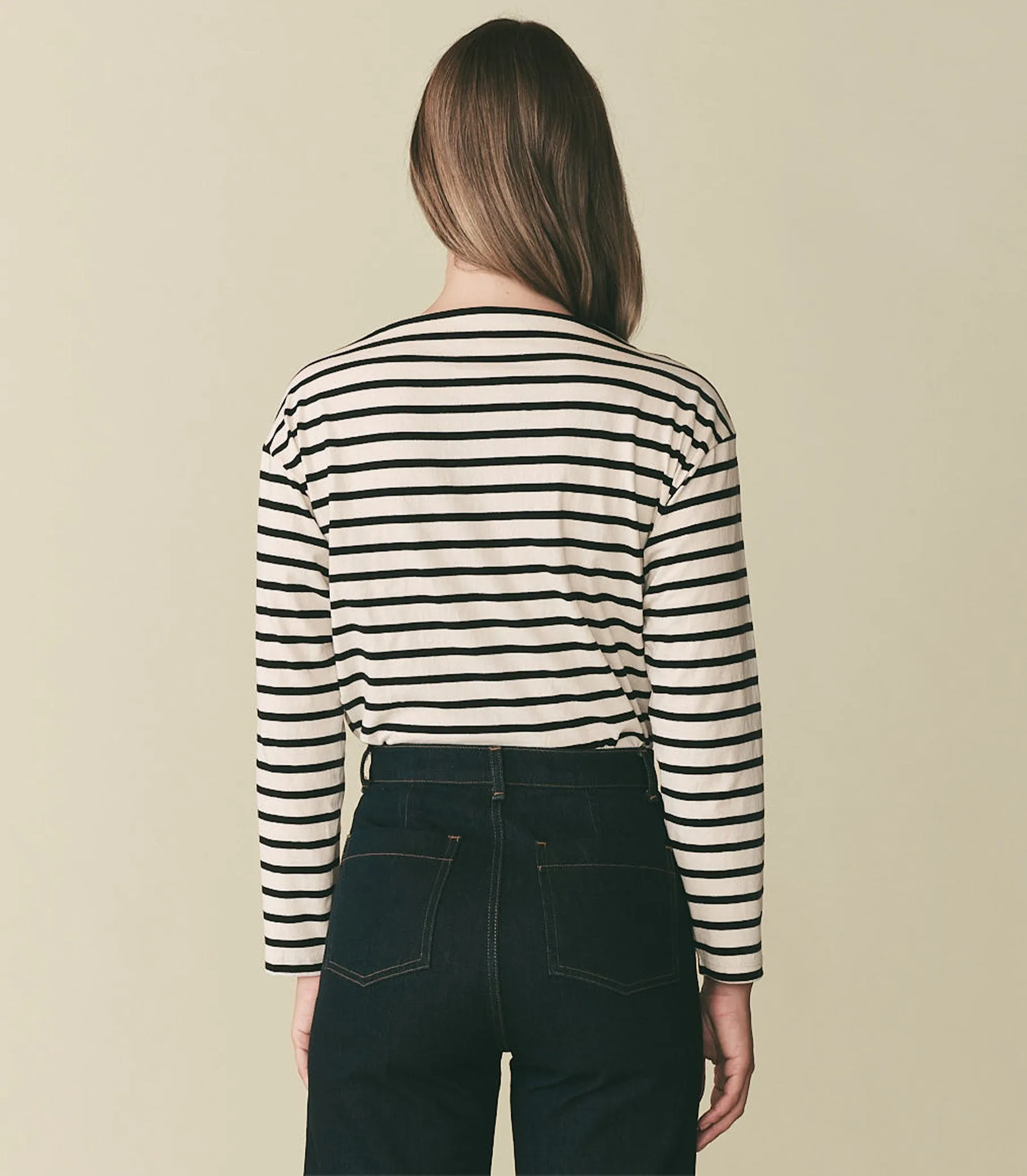 IRENE TEE -- BLACK NEWPORT STRIPE sold by Doen product image thumbnail 4