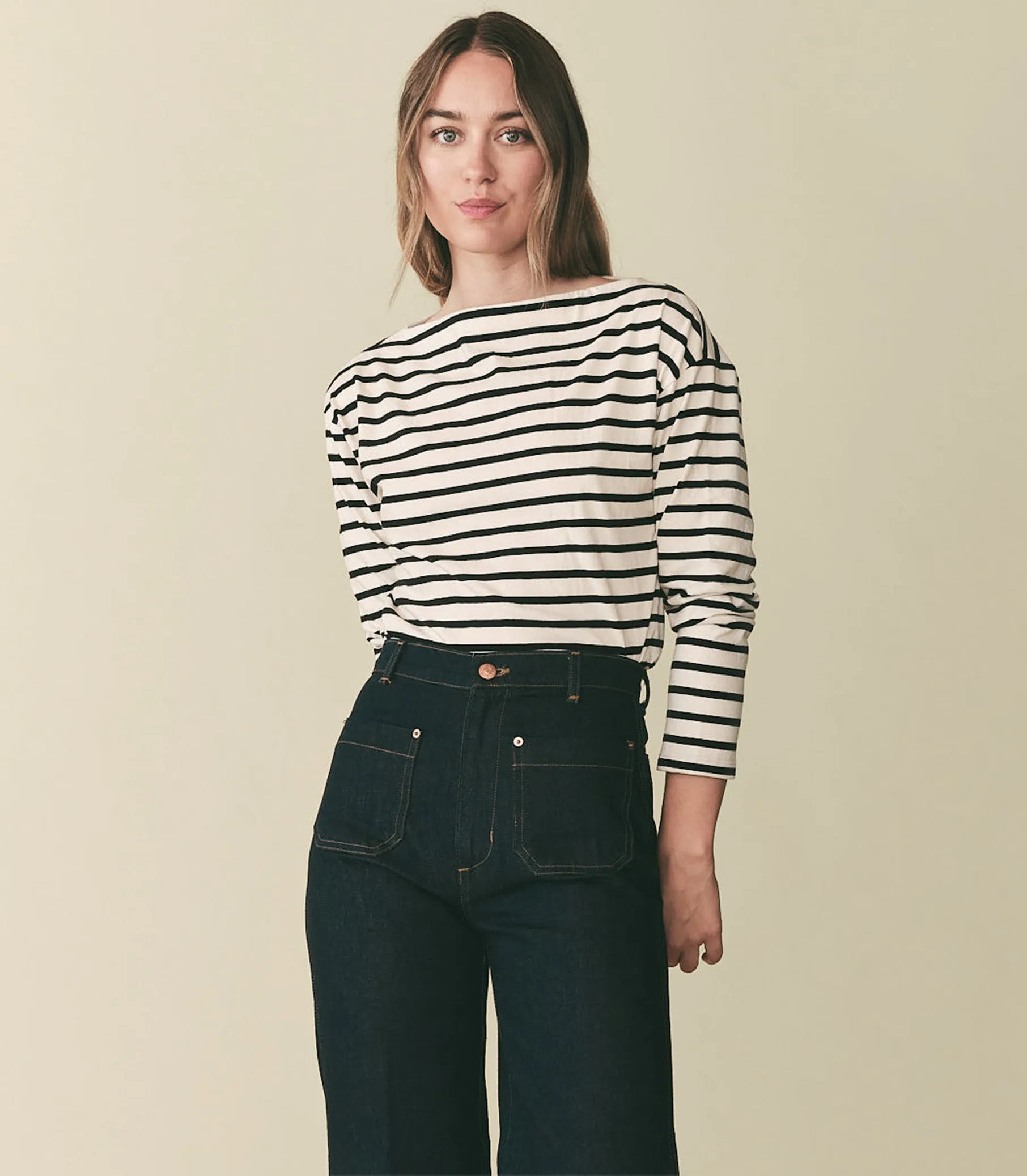 IRENE TEE -- BLACK NEWPORT STRIPE sold by Doen product image thumbnail 3