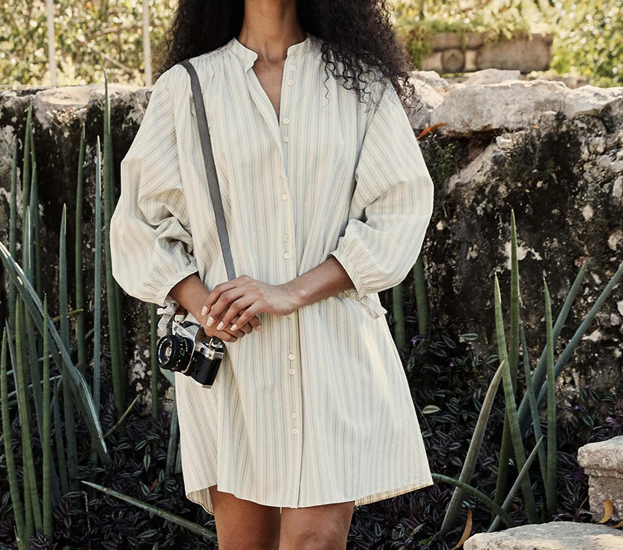 HMD -- ODE DRESS -- STRIPED CHAMBRAY sold by Doen