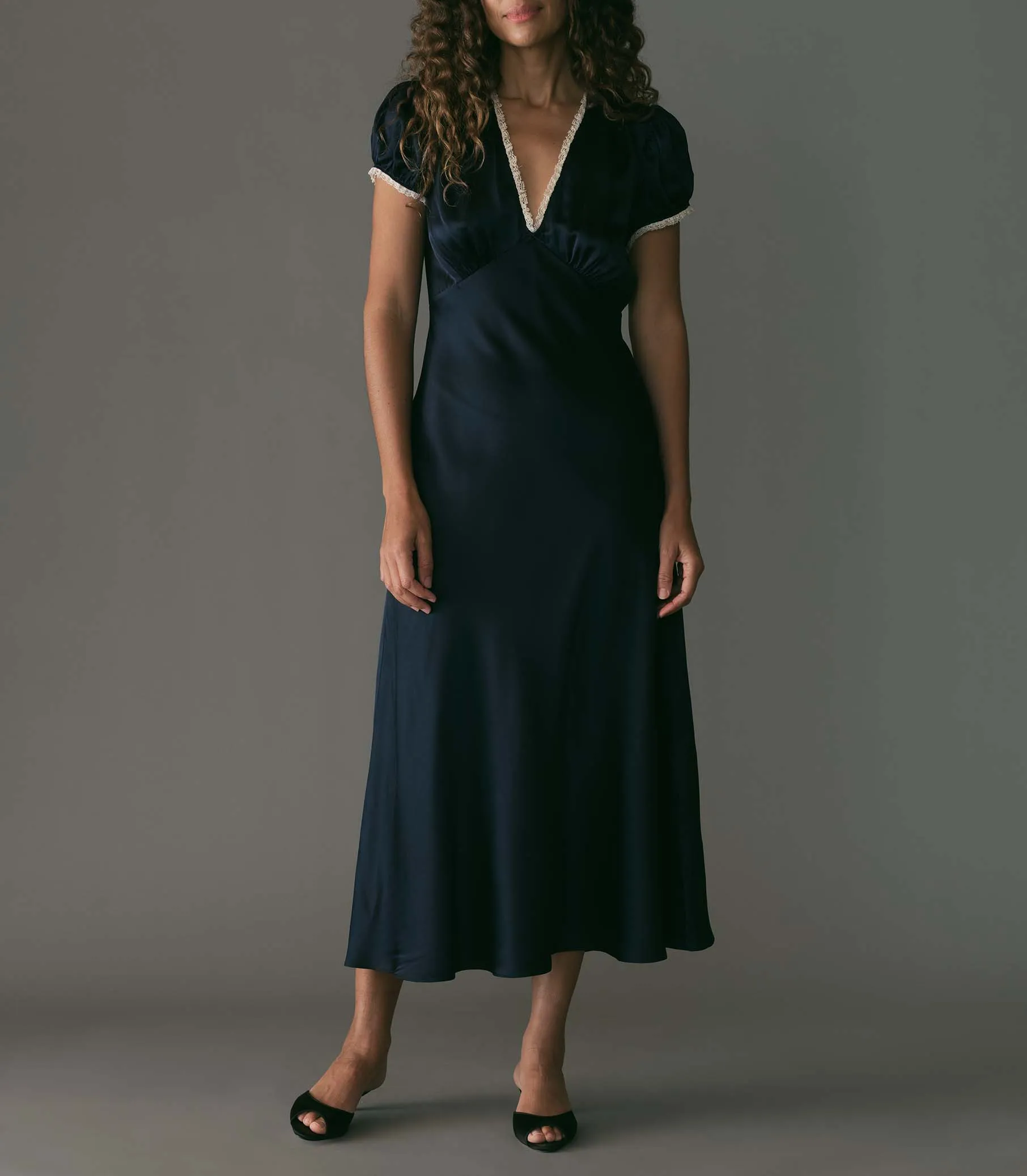 CERELIA DRESS -- DEEP NAVY sold by Doen