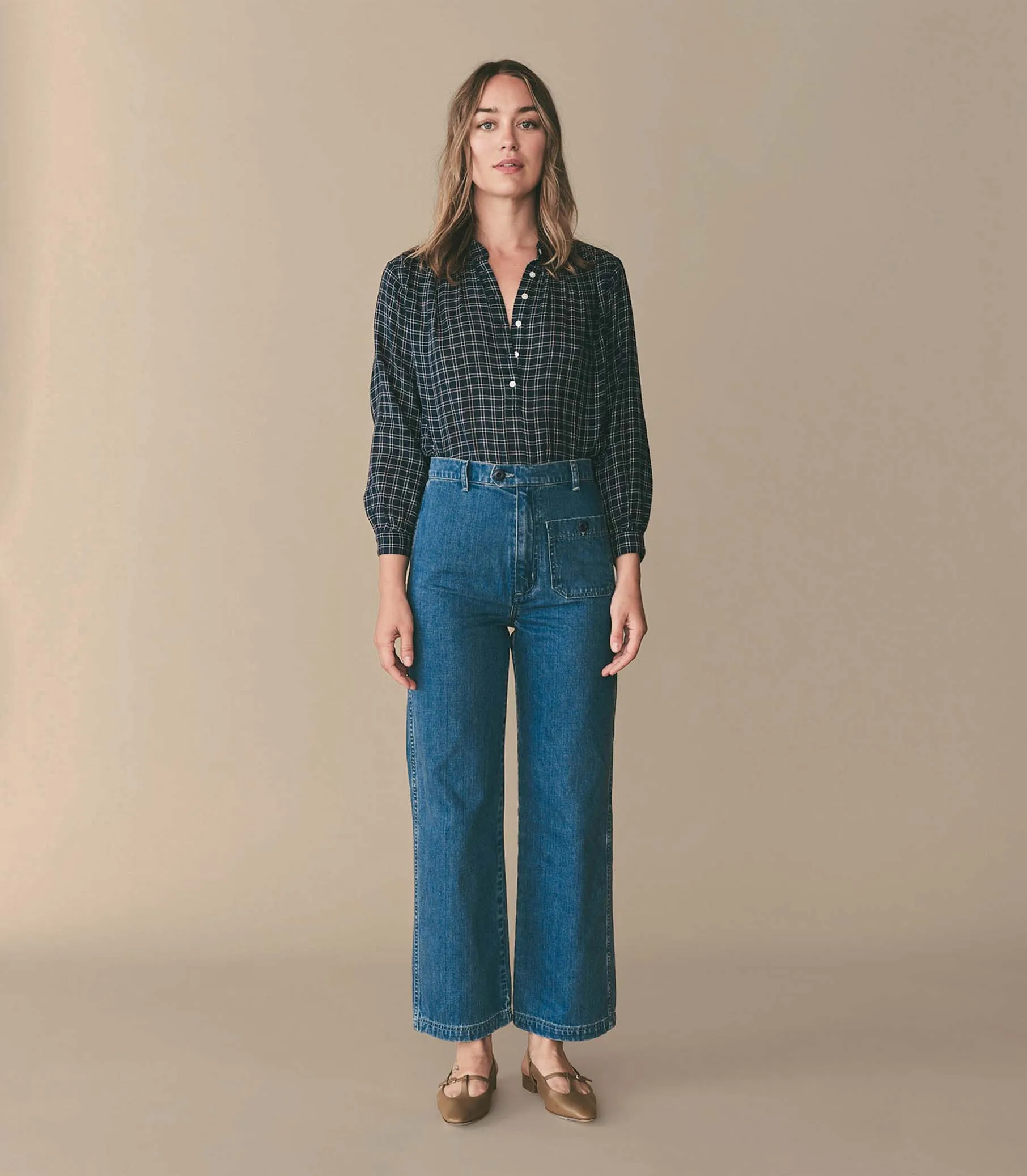 HOLDE TOP -- BLEU COTTAGE PLAID sold by Doen product image thumbnail 2