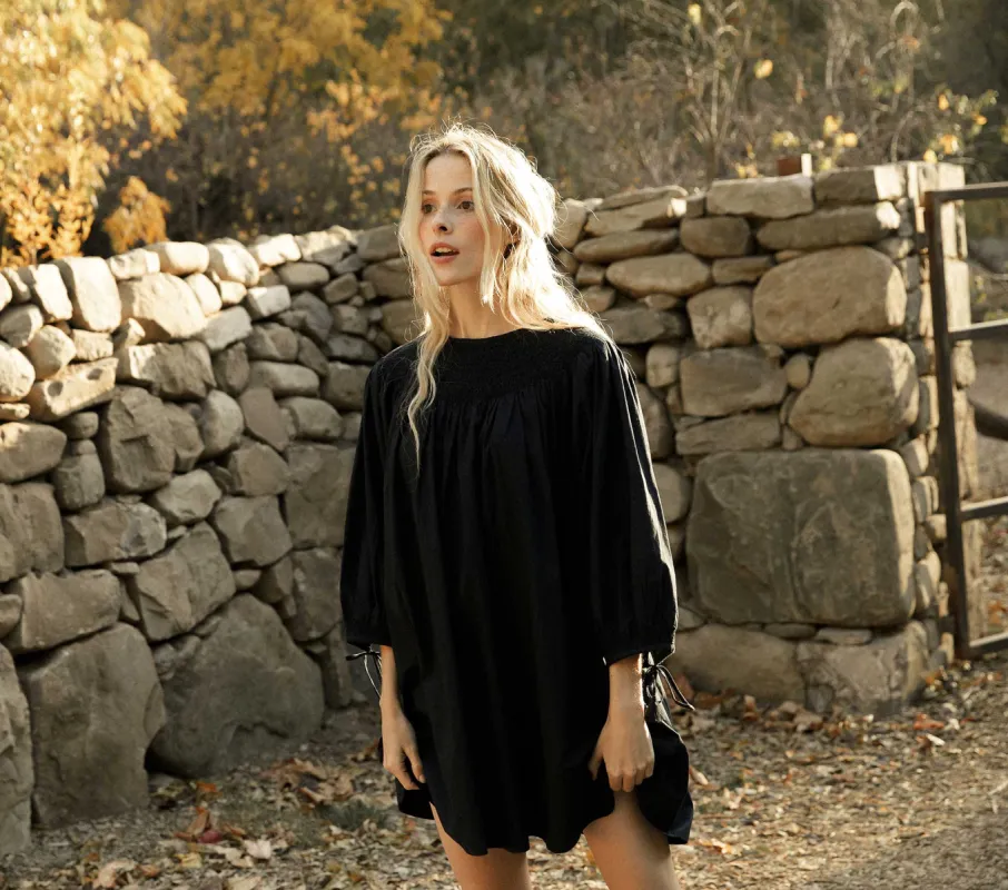 HMD -- THEDA DRESS -- BLACK sold by Doen