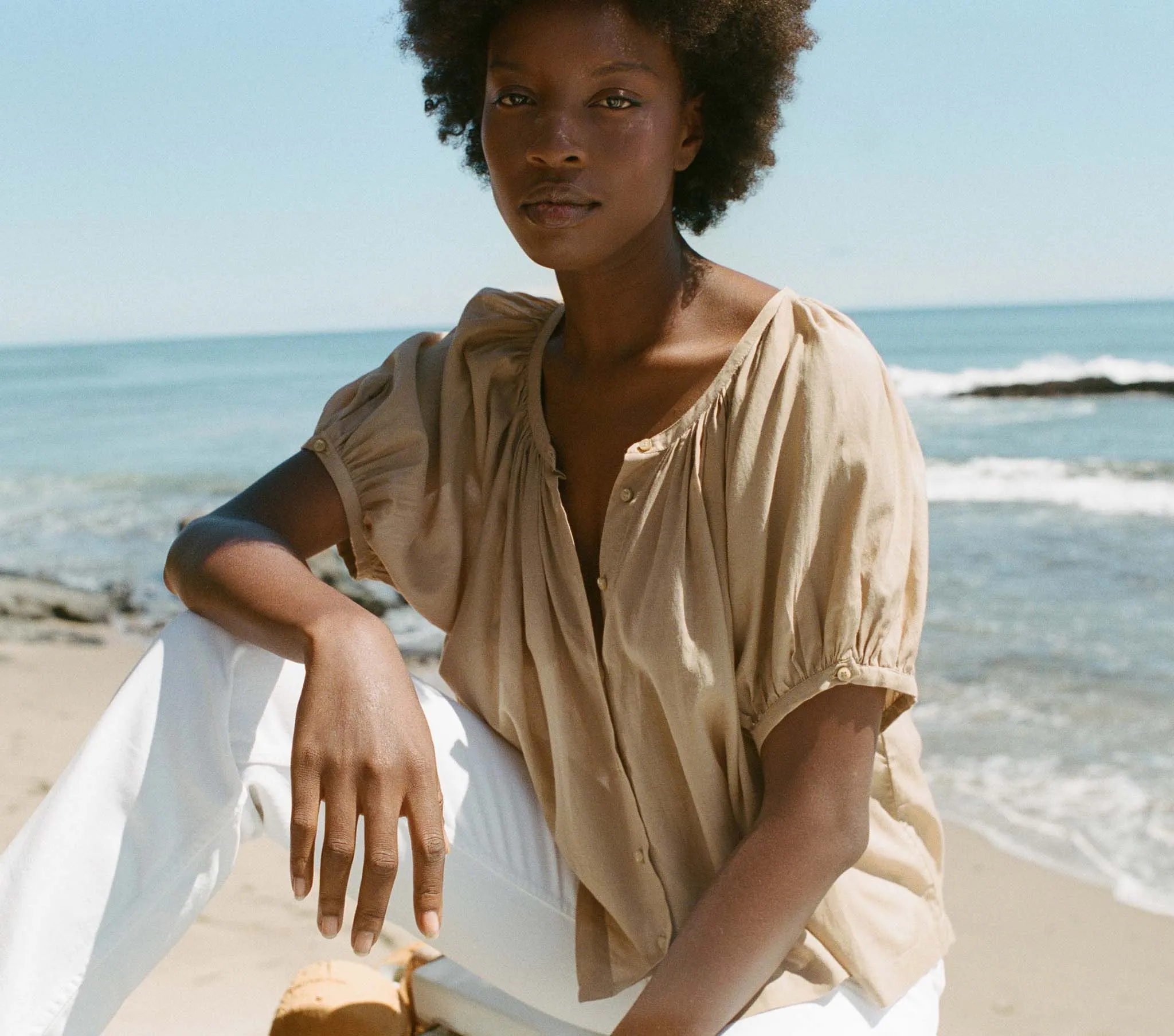 JUNE TOP -- DRIFTWOOD sold by Doen