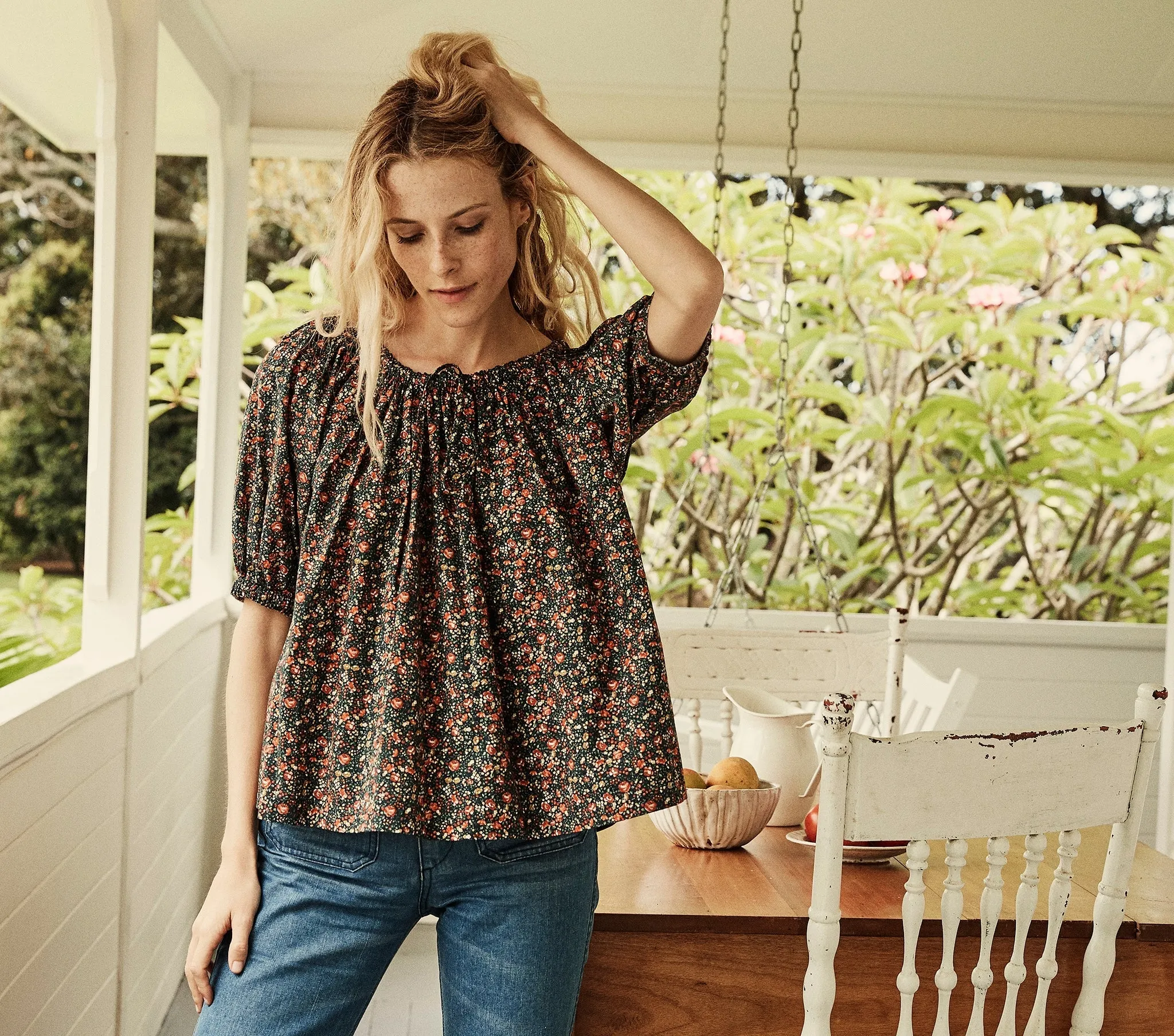 HMD -- SIA TOP -- BLACK PETIT JARDIN PRINT sold by Doen product image thumbnail 2