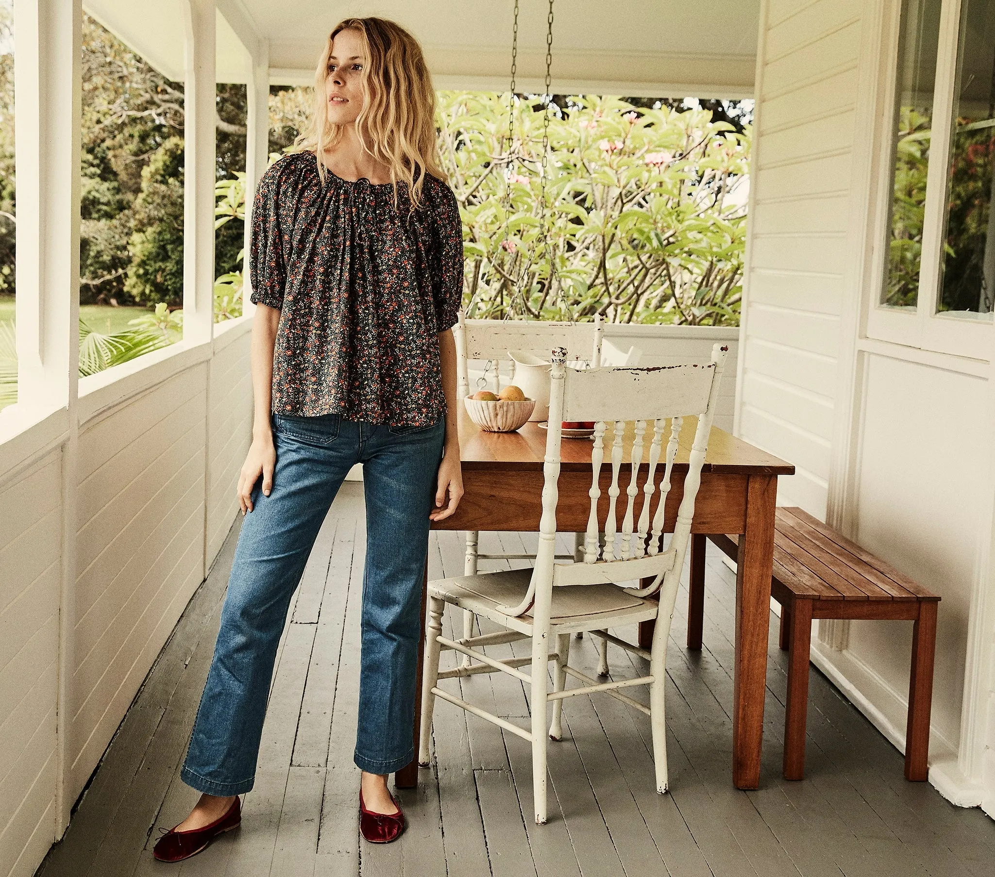 HMD -- SIA TOP -- BLACK PETIT JARDIN PRINT sold by Doen product image thumbnail 3