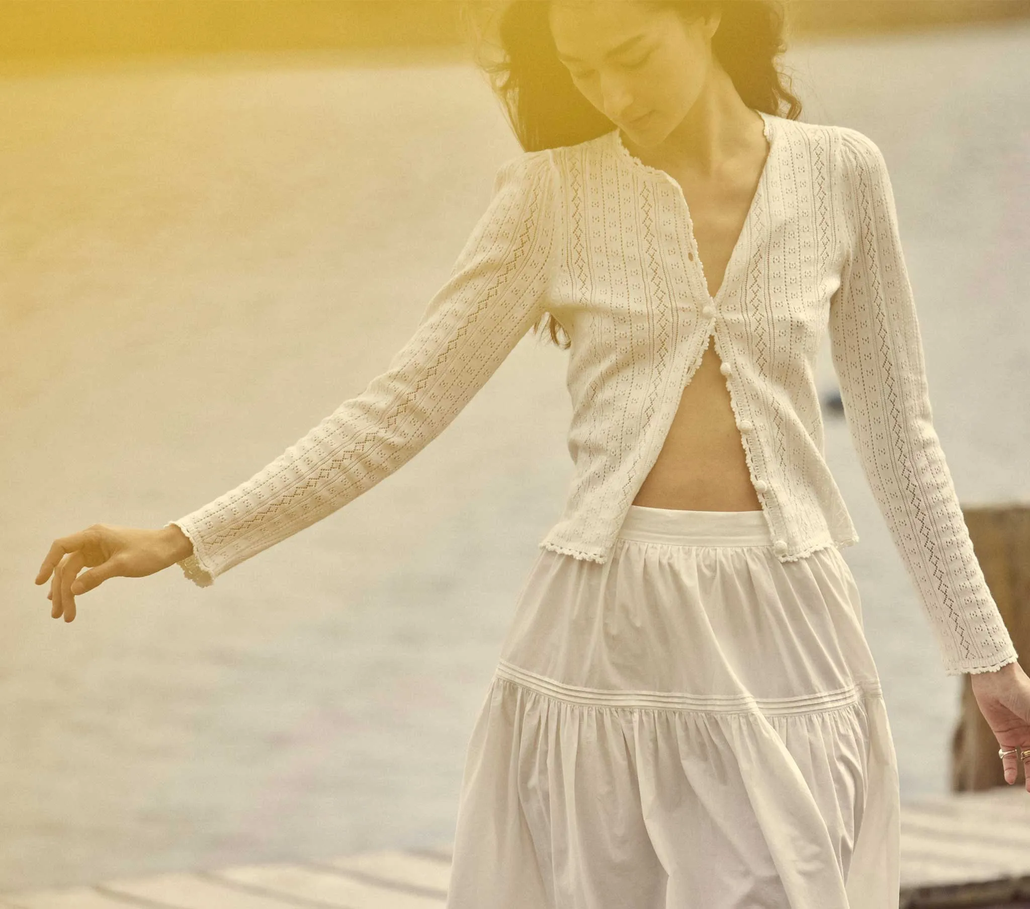 HMD -- VERSE CARDIGAN -- WHITE sold by Doen product image thumbnail 3