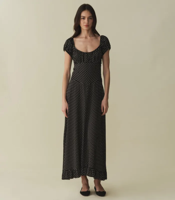 RAMONA DRESS -- NOIR DOT sold by Doen