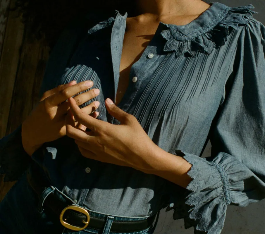 HICKORY TOP -- BLUE CHAMBRAY sold by Doen