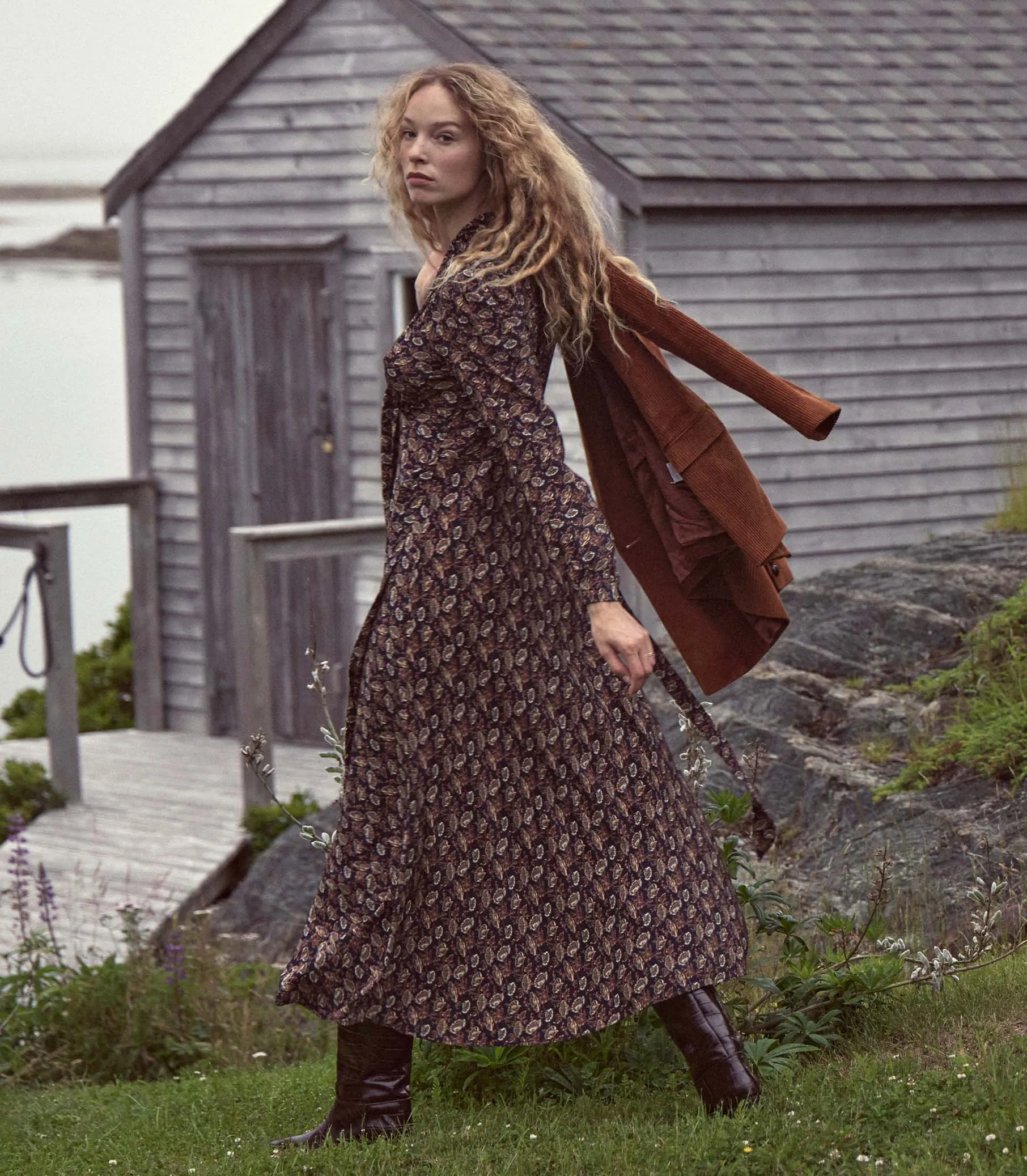 CHANSON DRESS -- NAVY ARBOR ROSE FLORAL sold by Doen product image thumbnail 3