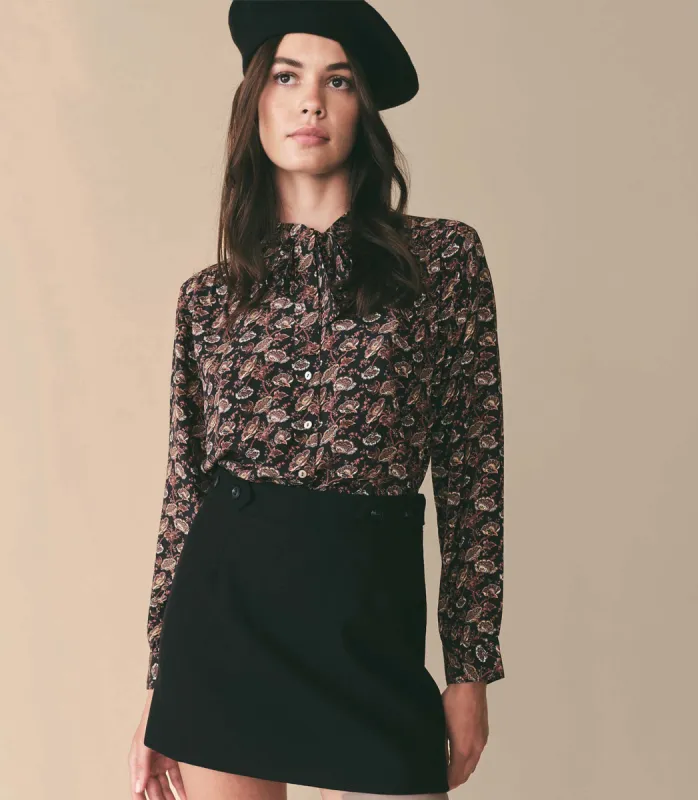 JUDITH TOP -- NAVY ARBOR ROSE FLORAL sold by Doen