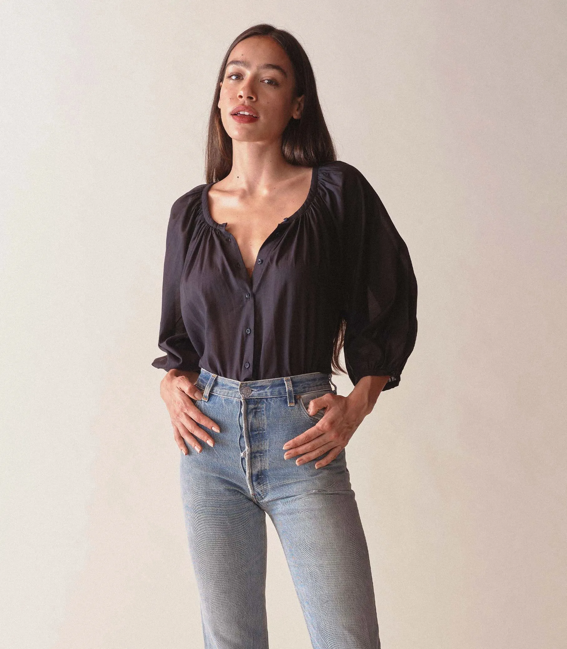 JIANA TOP -- NAVY | Parallel