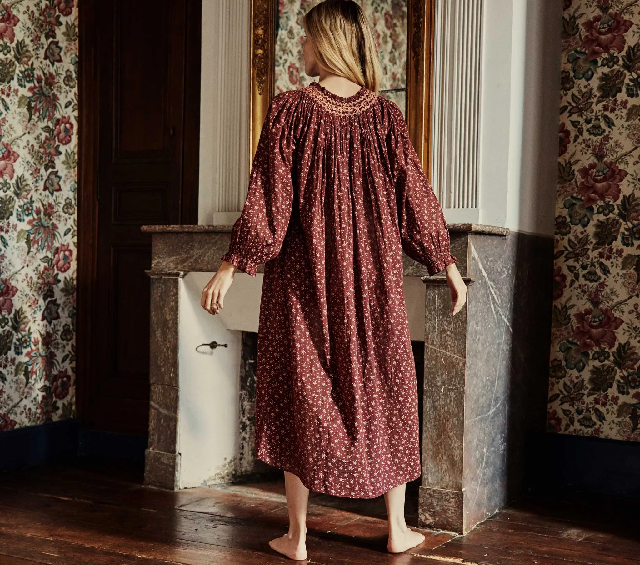 HMD -- ORCHID NIGHTGOWN -- BROWN WINDSWEPT FLORAL sold by Doen product image thumbnail 5