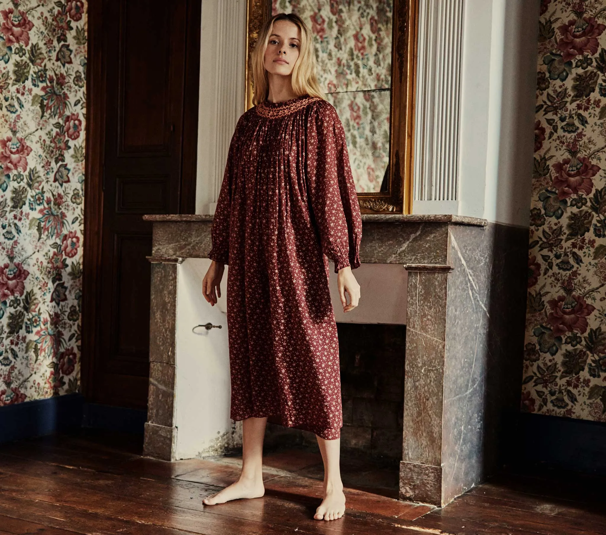 HMD -- ORCHID NIGHTGOWN -- BROWN WINDSWEPT FLORAL sold by Doen product image thumbnail 2