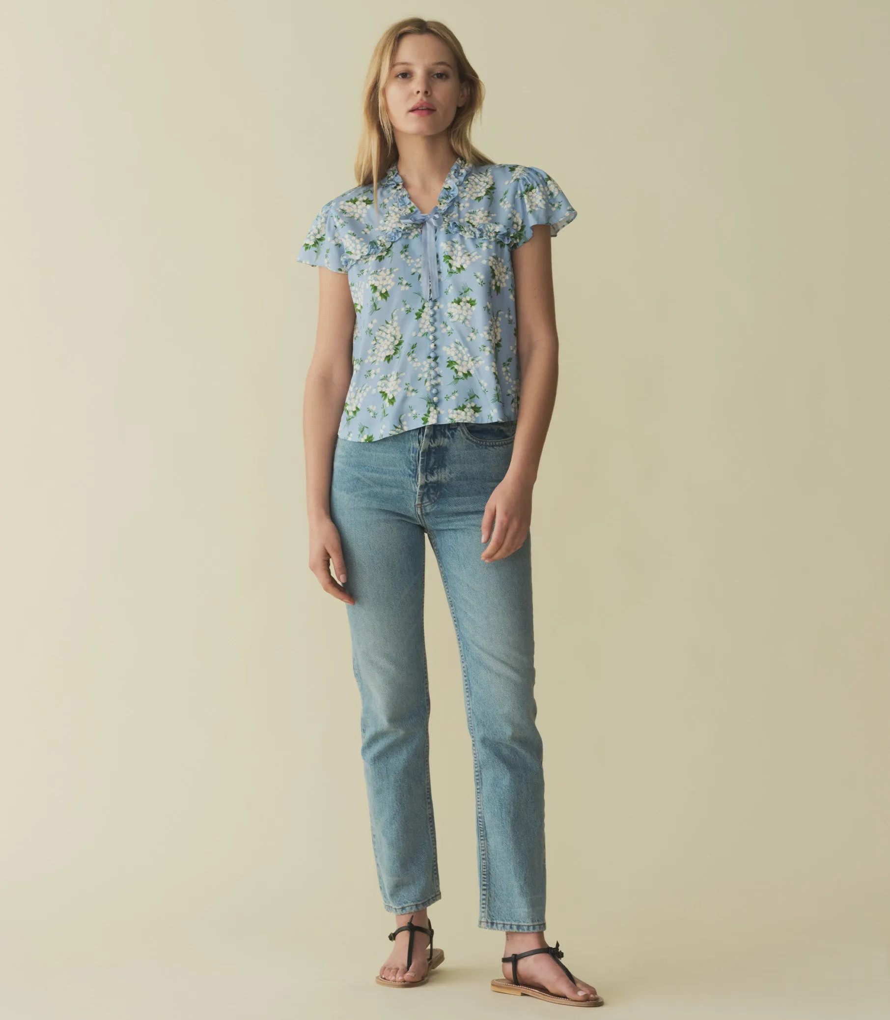 OPALINE TOP -- SKY MAY BELL FLORAL sold by Doen product image thumbnail 4