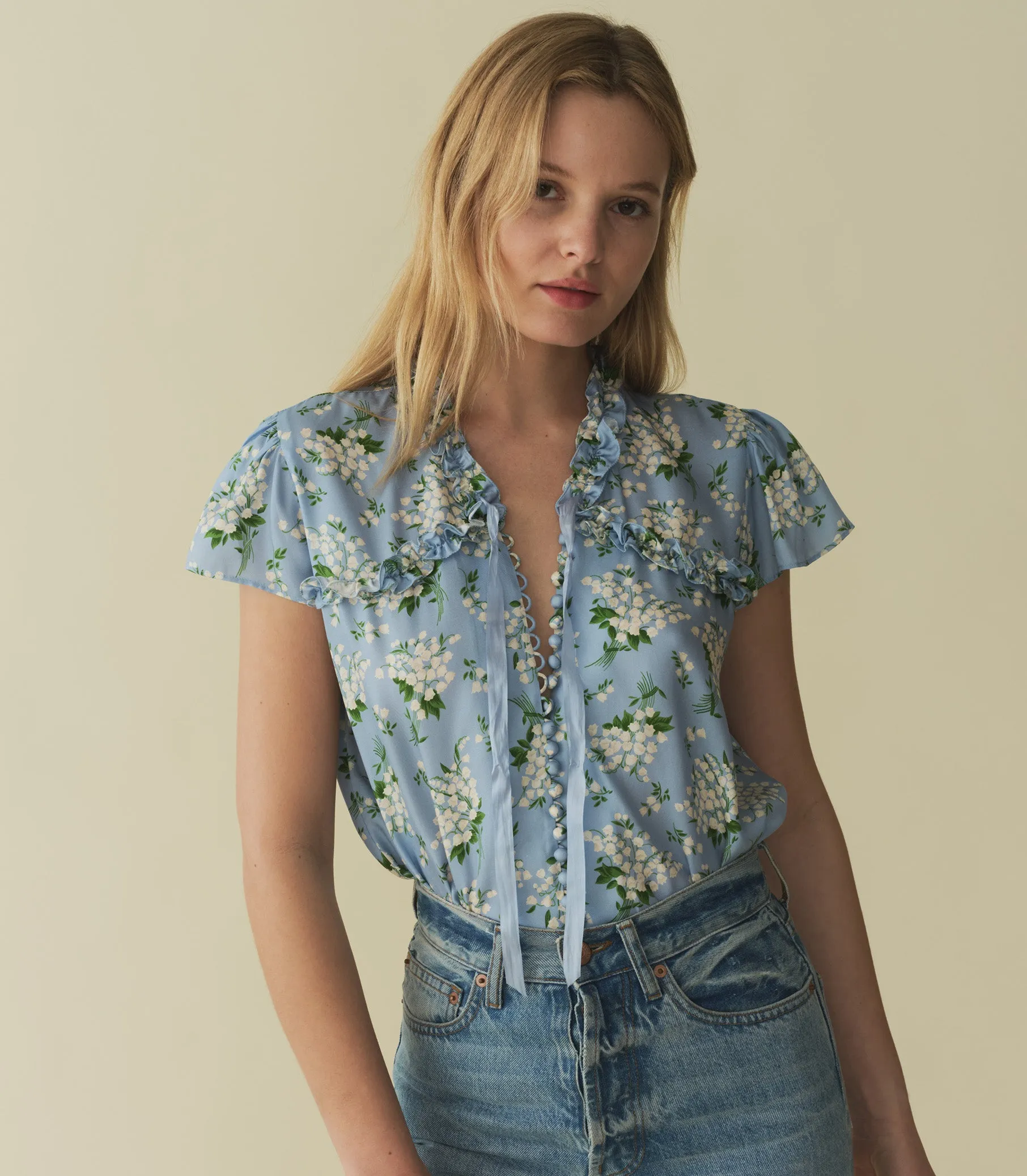 OPALINE TOP -- SKY MAY BELL FLORAL sold by Doen product image thumbnail 2