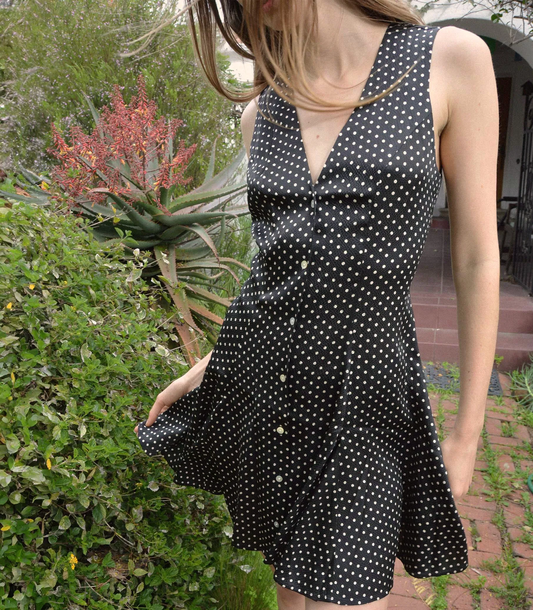 AUBREY DRESS -- NOIR DOT sold by Doen
