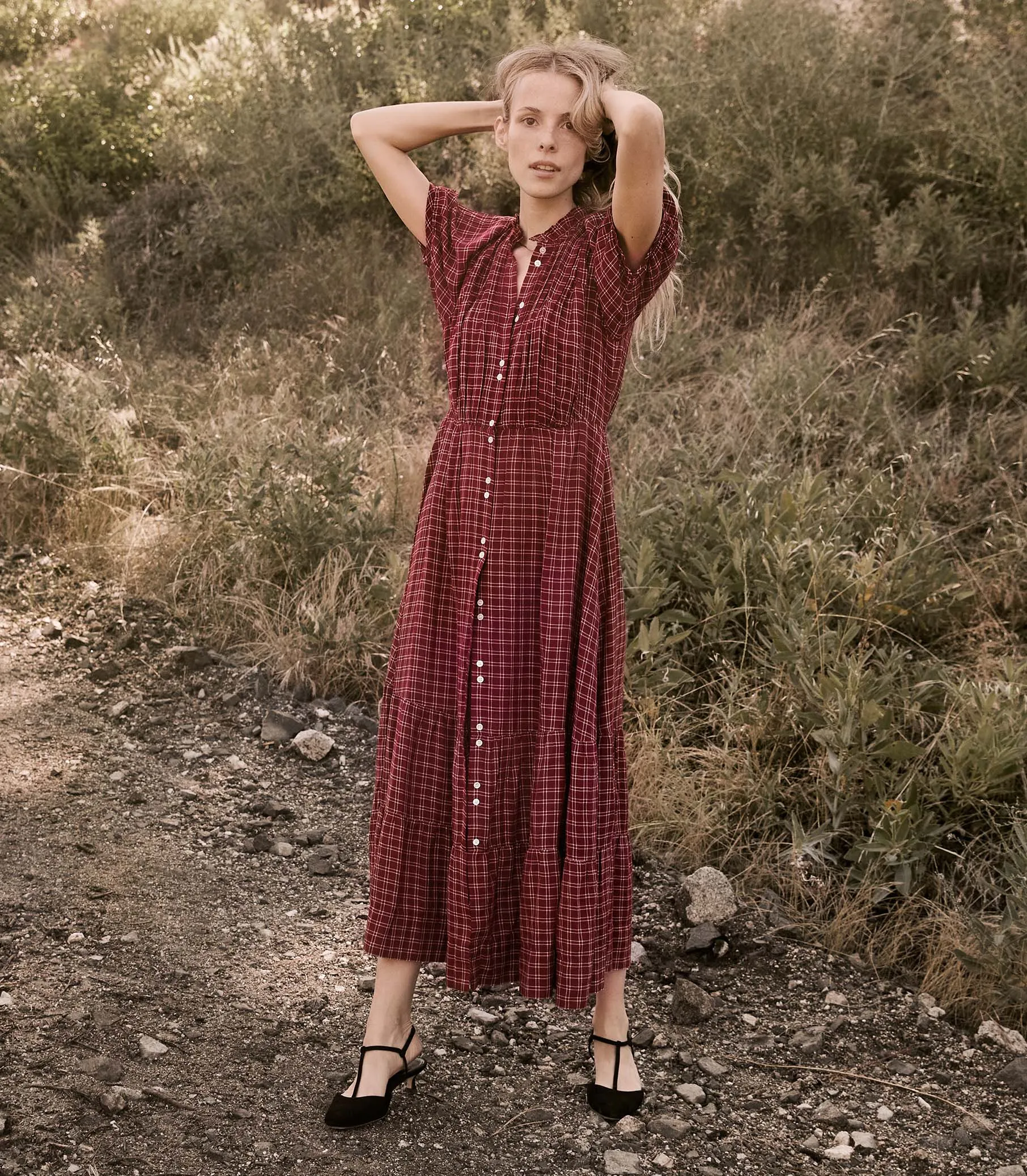 REVI DRESS -- ROUGE COTTAGE PLAID sold by Doen product image thumbnail 2