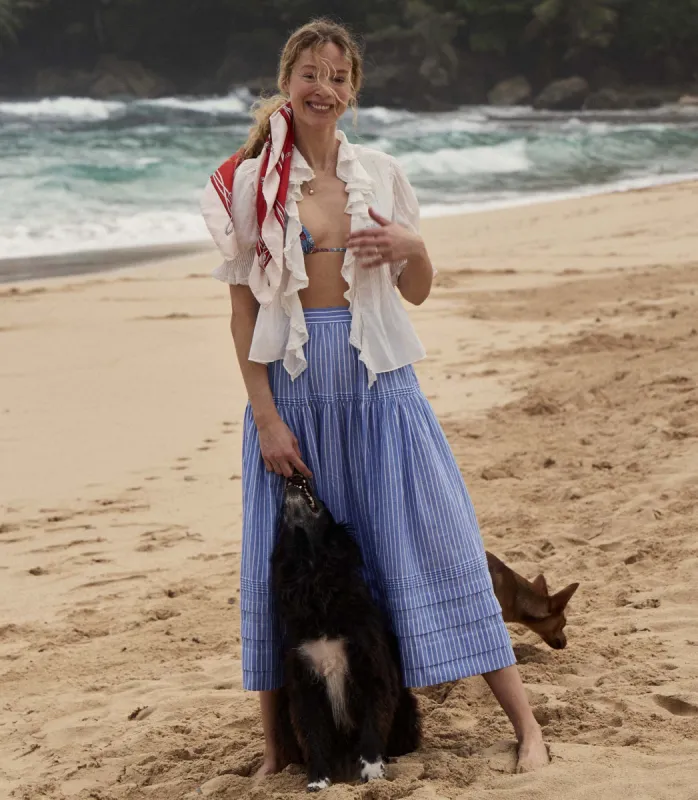 SEBASTIANE SKIRT -- DEAUVILLE STRIPE sold by Doen