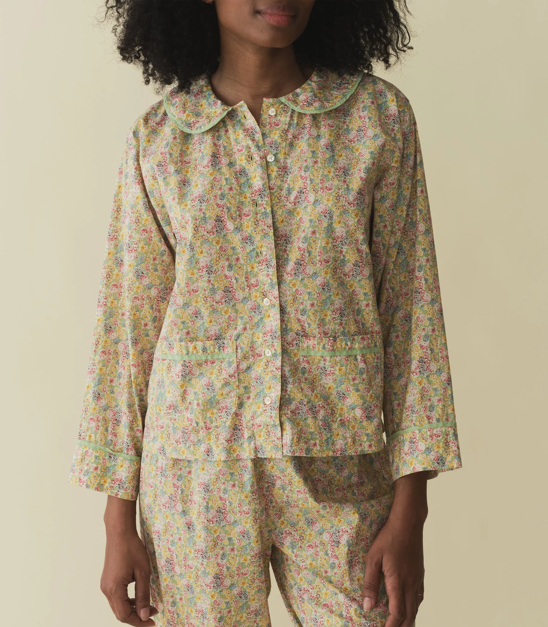PAZ PAJAMA -- CHRYSANTHEMUM SKY FLORAL sold by Doen