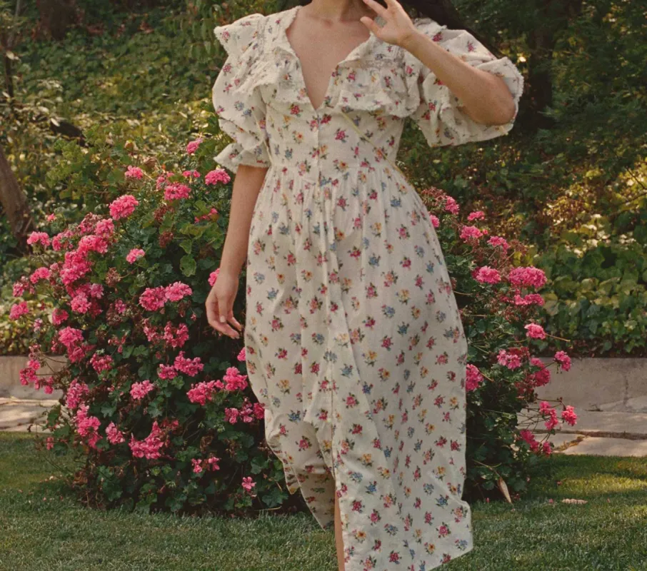 HMD -- LUCRETIA DRESS -- FLEURS DE JONQUILLE sold by Doen