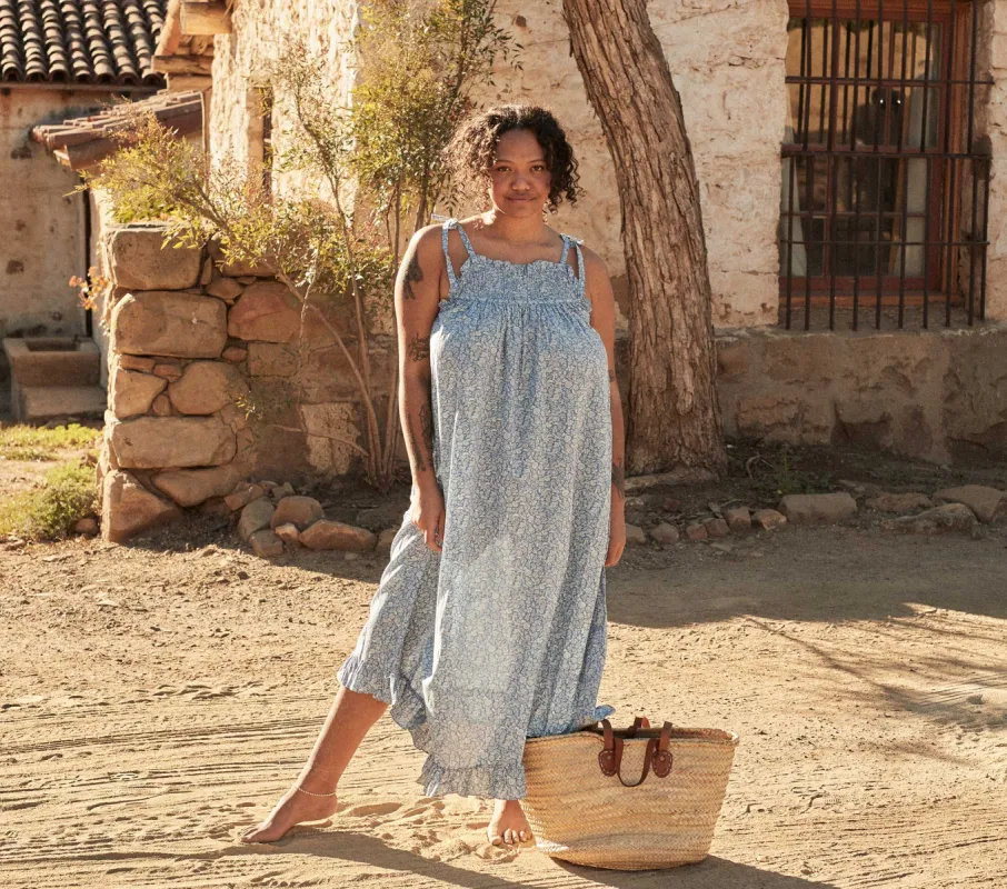 HMD -- PLUMOSA DRESS -- BLUE GARDEN BLOOM sold by Doen