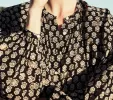 HMD -- THE JANE BLOUSE -- BLACK/CREAM FLOWER BLOCK PRINT sold by Doen