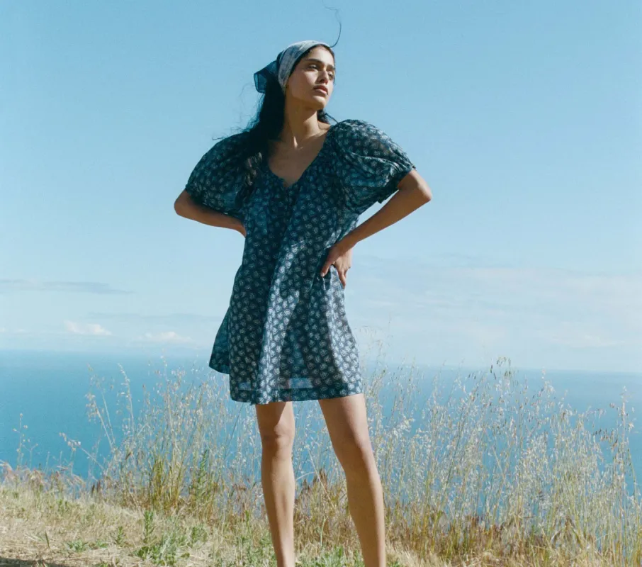 HMD -- JOSETTE DRESS -- BLEU BEDFORD PAISLEY sold by Doen