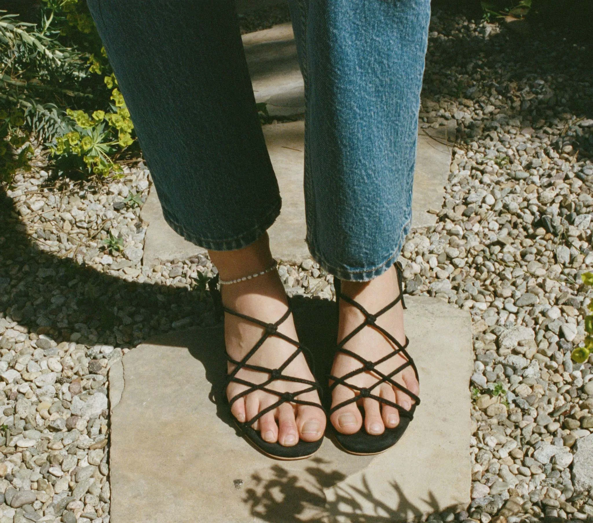 REVE BLOCK HEEL SANDAL -- BLACK SUEDE sold by Doen product image thumbnail 5