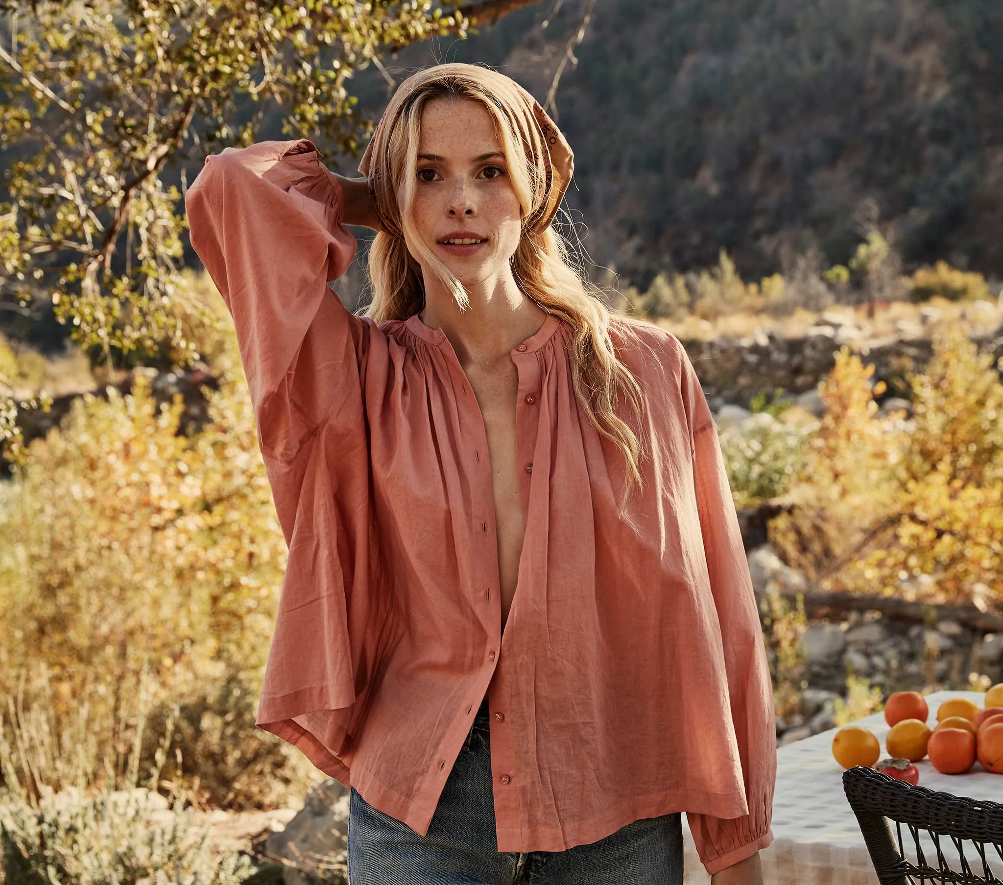 HMD -- THE JANE BLOUSE -- PETAL sold by Doen product image thumbnail 5