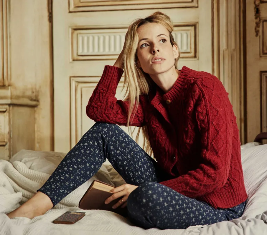 HMD -- VERONA CARDIGAN SWEATER -- CRANBERRY sold by Doen