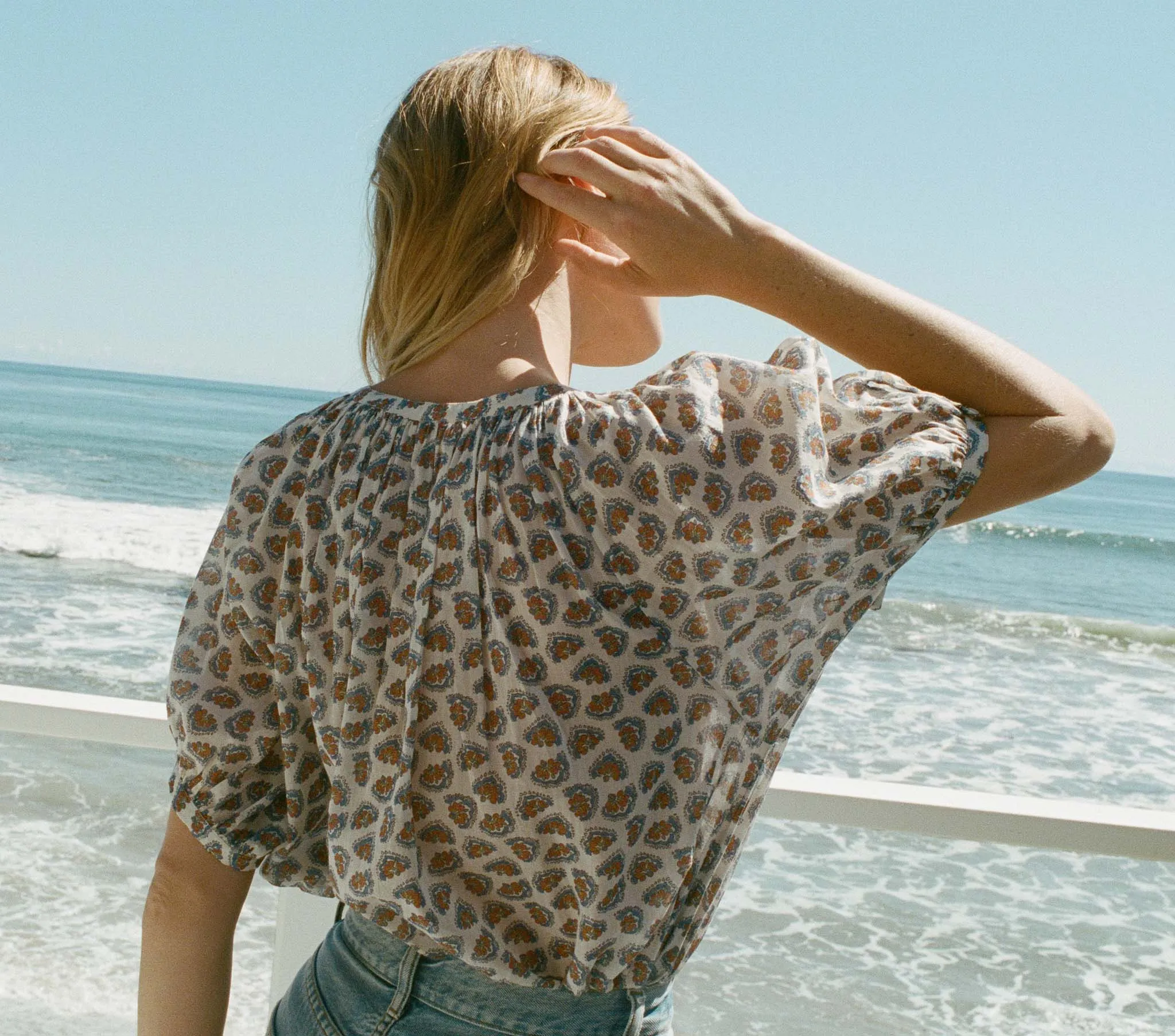 JUNE TOP -- SEA SALT BEDFORD PAISLEY sold by Doen product image thumbnail 4