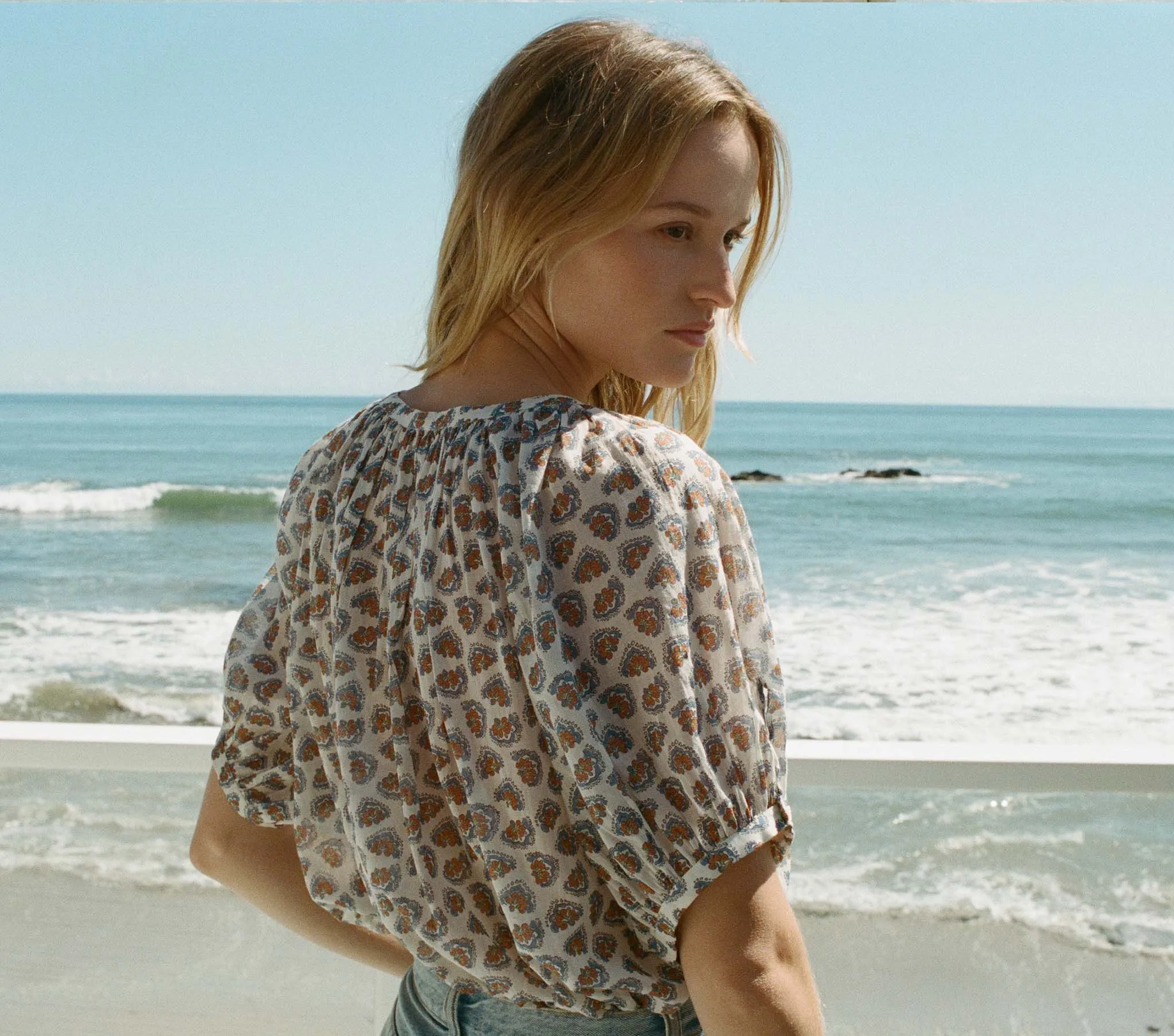 JUNE TOP -- SEA SALT BEDFORD PAISLEY sold by Doen product image thumbnail 3