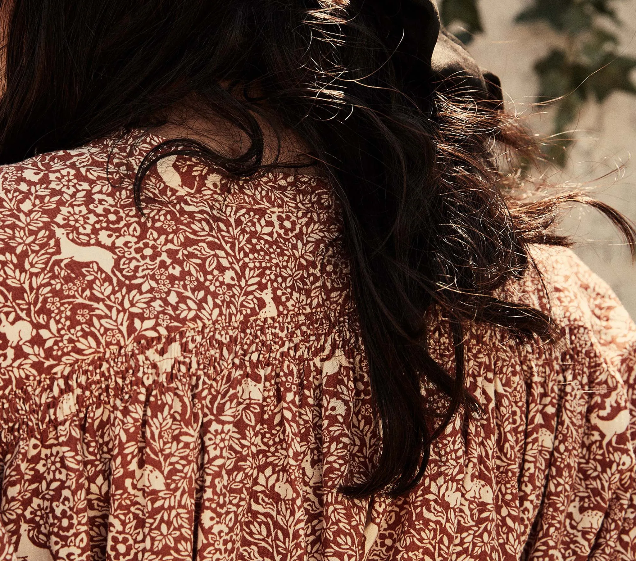 HMD -- O'KEEFFE TOP -- CREAM/RUST PRANCING FAWN FLORAL sold by Doen product image thumbnail 4