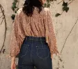 HMD -- O'KEEFFE TOP -- CREAM/RUST PRANCING FAWN FLORAL sold by Doen