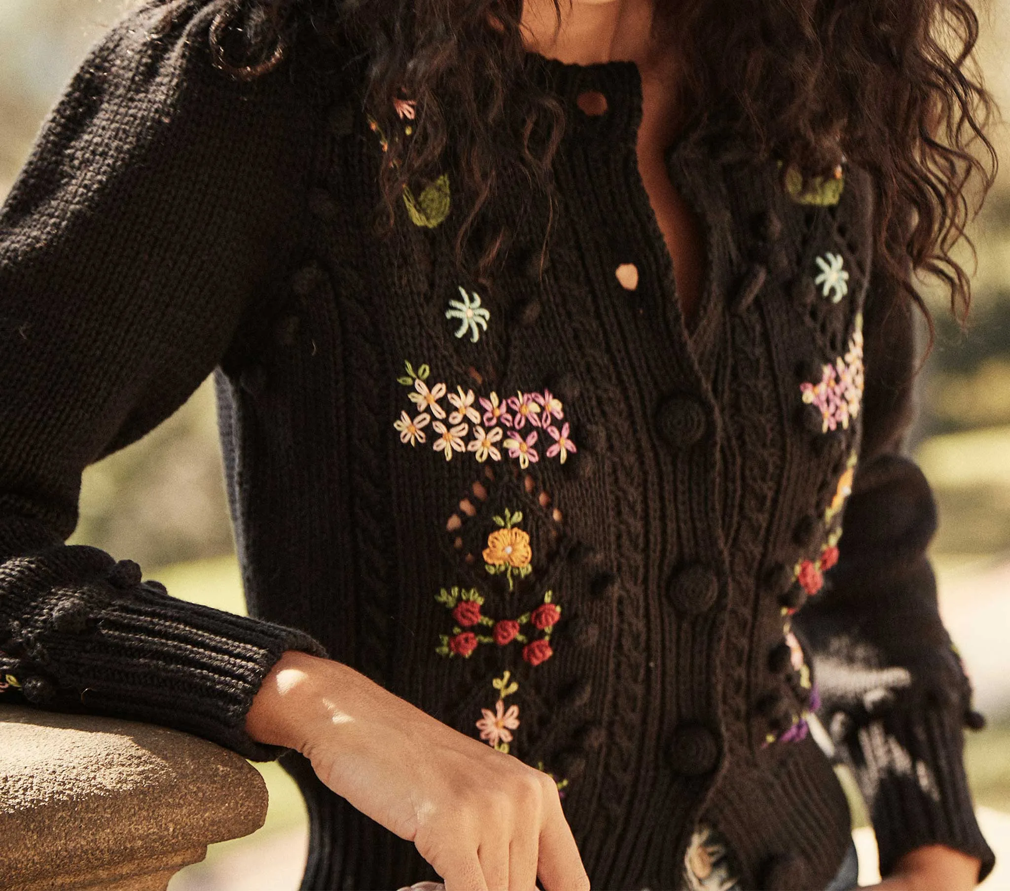 HMD -- FORGET-ME-NOT CARDIGAN SWEATER -- BLACK sold by Doen product image thumbnail 2