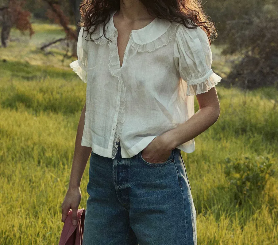 HMD -- FLUTE TOP -- SALT sold by Doen