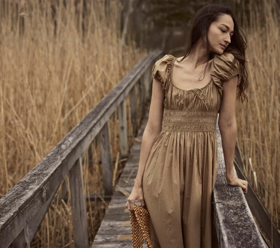 HMD -- QUINN DRESS -- PRAIRIE SANDS made by Doen