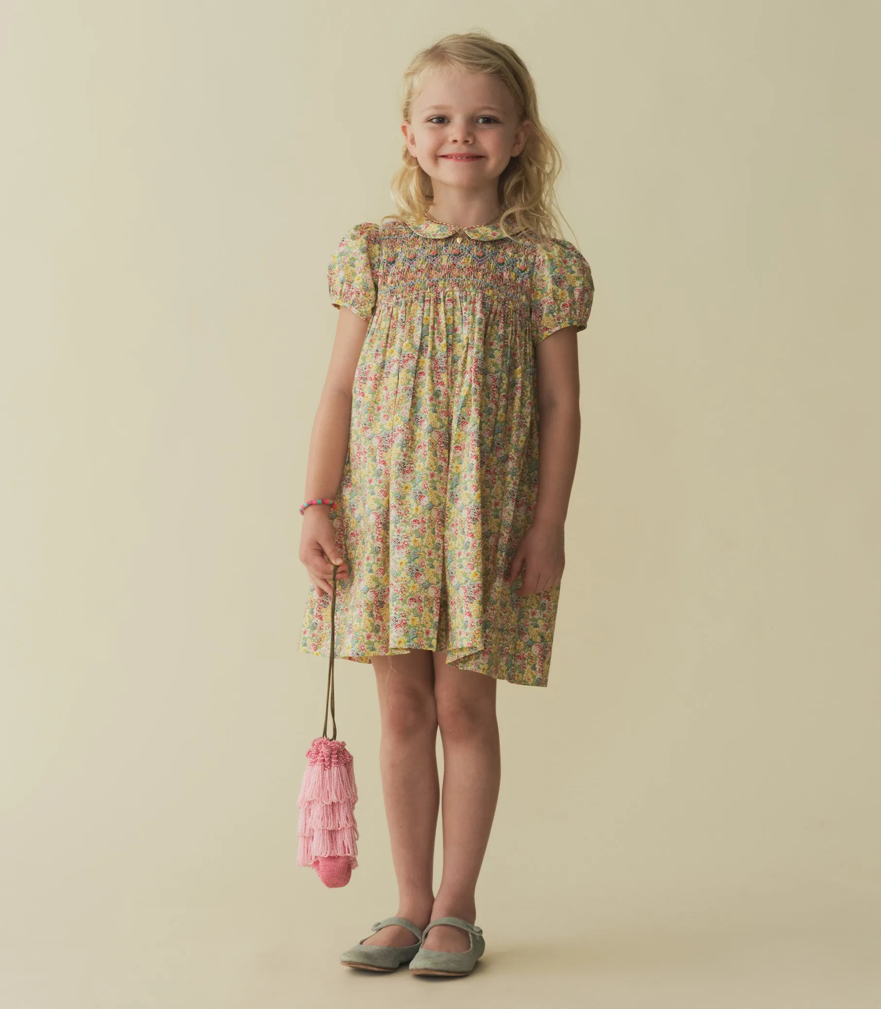 ROSETTE DRESS -- CHRYSANTHEMUM SKY FLORAL sold by Doen